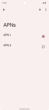 Press the field next to the required data connection to activate it.