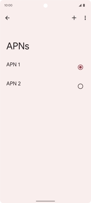 Press the field next to the required data connection to activate it.