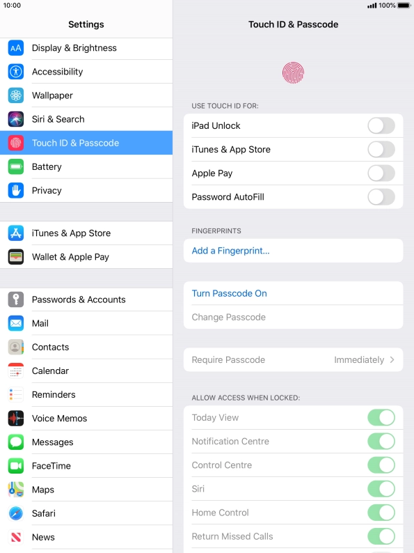 Press Add a Fingerprint... and follow the instructions on the screen to add your fingerprint.