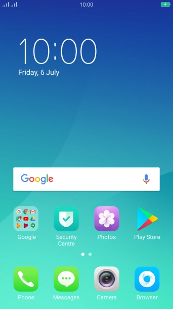 When the battery charging icon is displayed, the battery is charging.