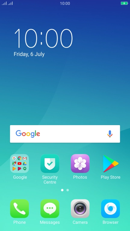 When the battery charging icon is displayed, the battery is charging.