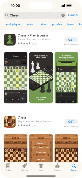 Press the required app.