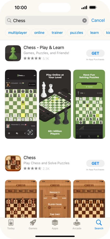 Press the required app.