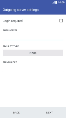 Press Login required to turn the function on or off. Please note that if you're using Vodafone's outgoing server, turn off SMTP authentication and leave the username and password fields empty.