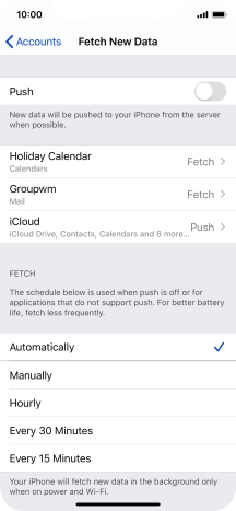 If you turn off the function, press the required setting.