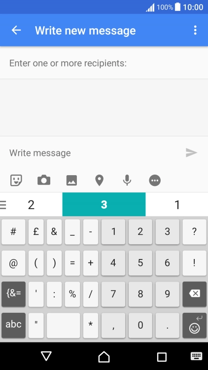 Press the required numbers and symbols.