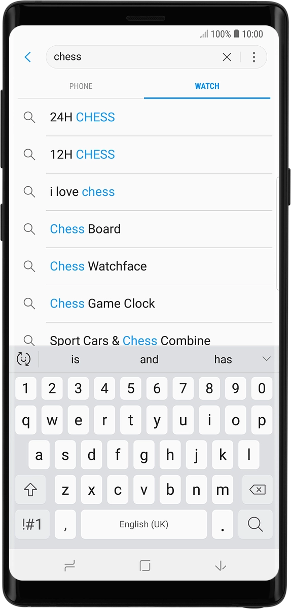 On your phone: Key in the name or subject of the required app and press the search icon.