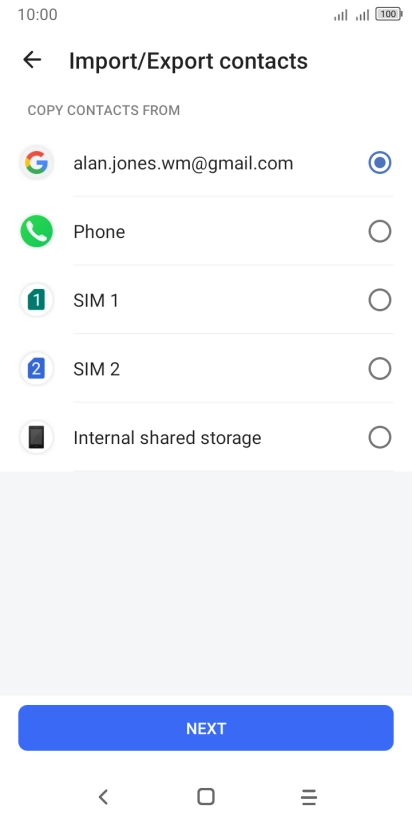 Press the name of the SIM.