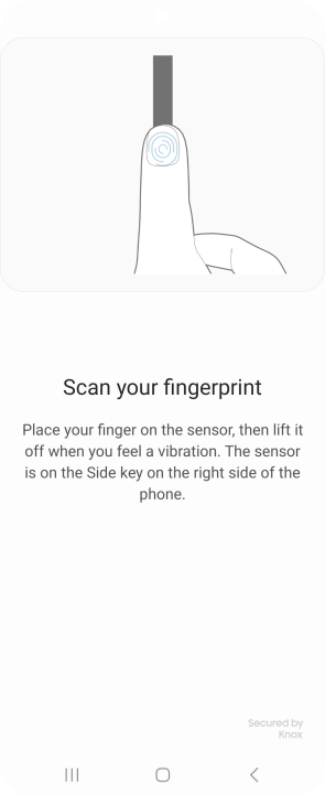 Follow the instructions on the screen to create the phone lock code using your fingerprint.