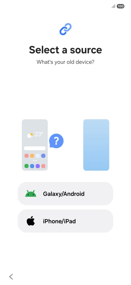 Press the required setting and follow the instructions on the screen to transfer the content from another phone.