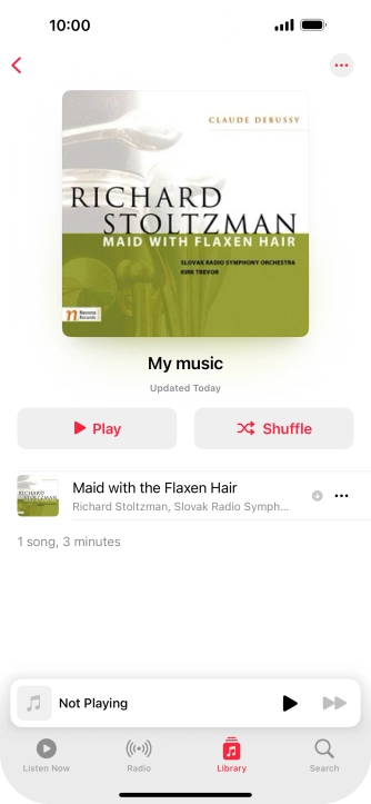 Go to the required category or playlist and press the required audio file.