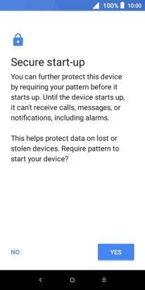Press the required setting.