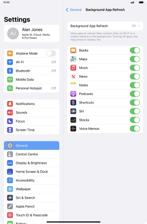 Press Background App Refresh.
