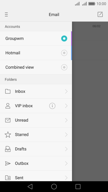 Press the required account.