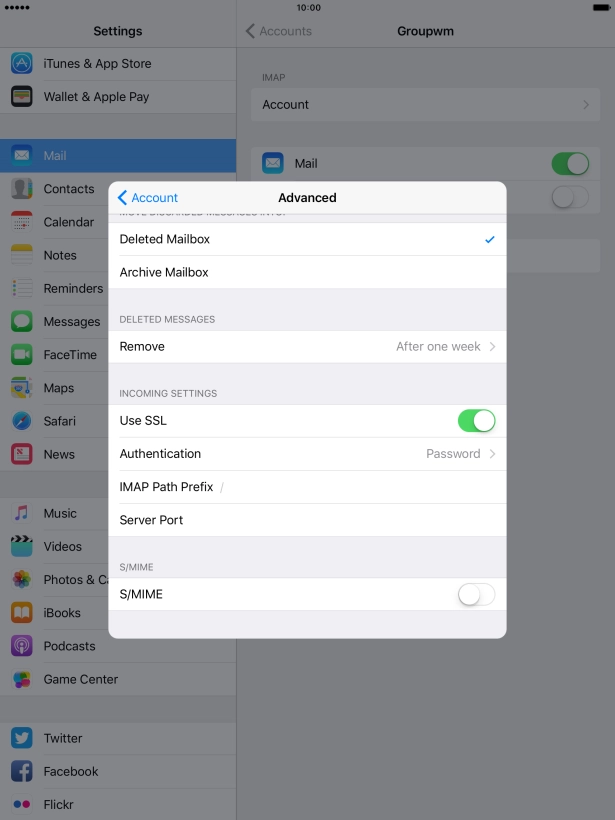 Press the indicator next to 