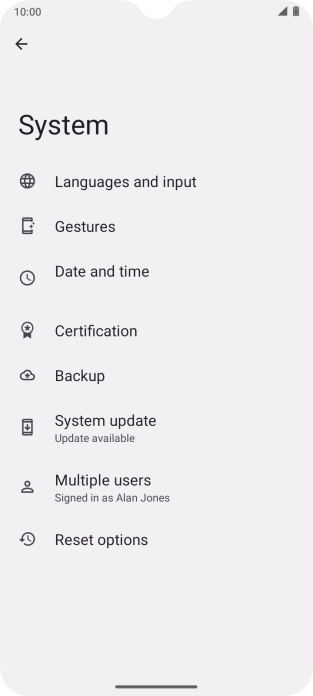 Press Reset options.