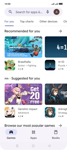 Press the search field.