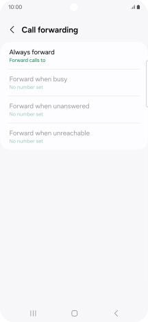 Press the required divert type.