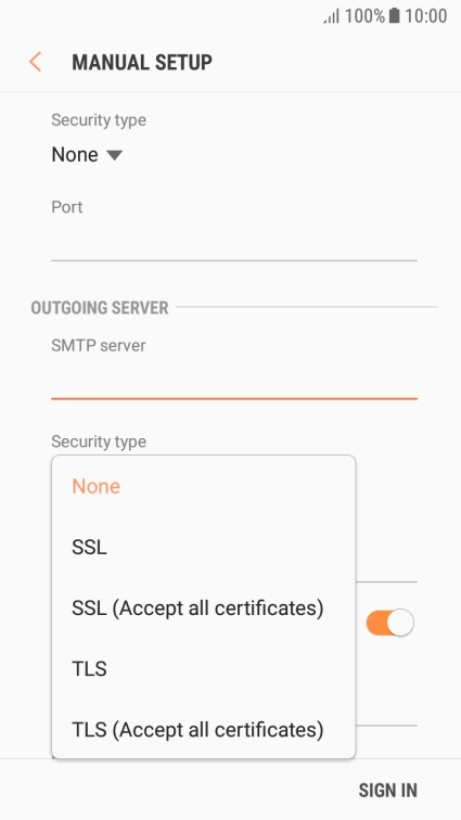 Press None to turn off the function.