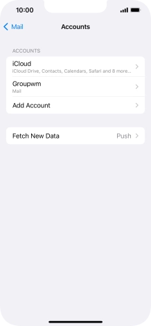 Press the name of the email account you've just set up.