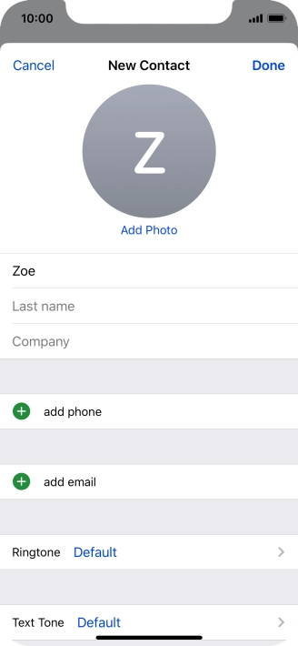 Press Last name and key in the last name.