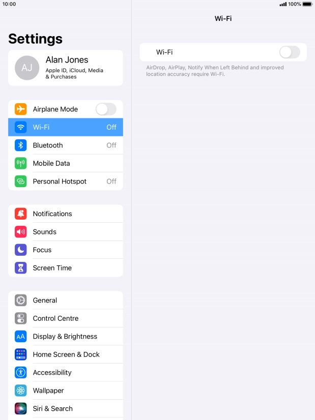 Press the indicator next to 