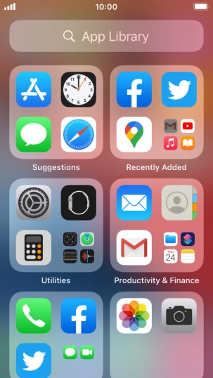 Press the required app.