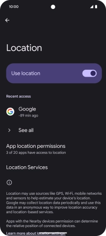 Press App location permissions.