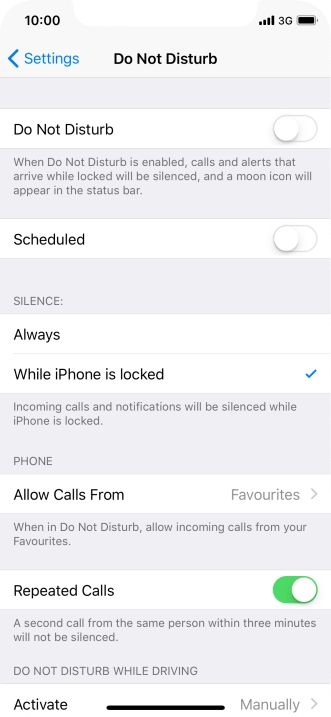 Press the indicator next to 