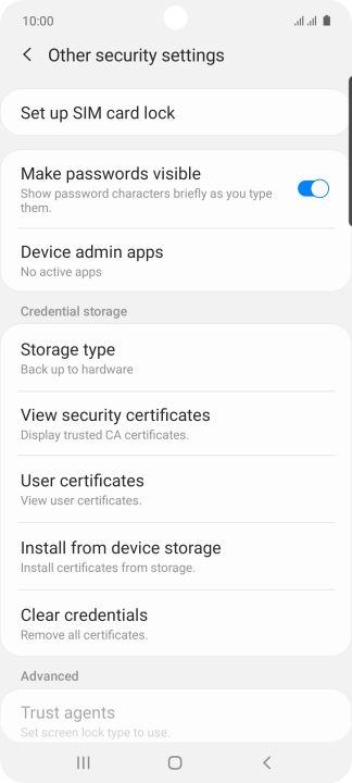 Press Set up SIM card lock.