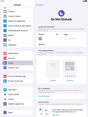 Press People and follow the instructions on the screen to select which contacts you would like to receive calls and notifications from when Do Not Disturb is turned on.