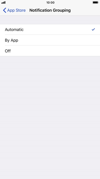 Press the required setting.