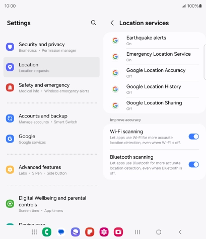 Press Google Location Accuracy.