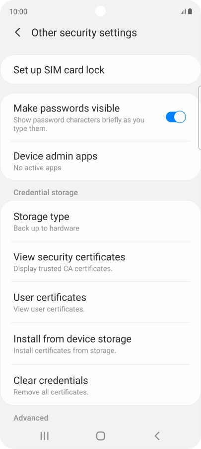 Press Set up SIM card lock.