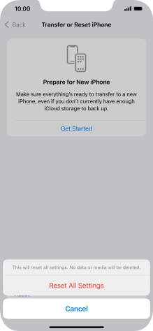 Press Reset All Settings.