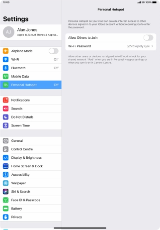 Press Wi-Fi Password and key in the required password.