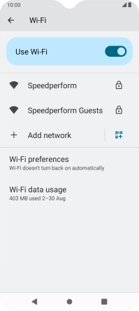 Press the required Wi-Fi network.