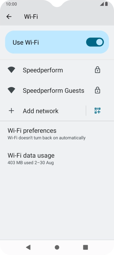 Press the required Wi-Fi network.