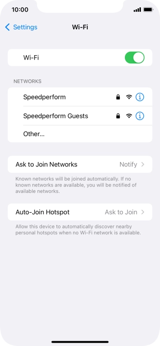 Press the required Wi-Fi network and key in the password for the Wi-Fi network.