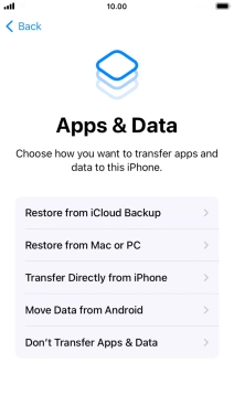 You can transfer content from an Android phone when your phone is activated for the first time and after a factory reset. When this screen is displayed, your phone is ready to transfer content from an Android phone.