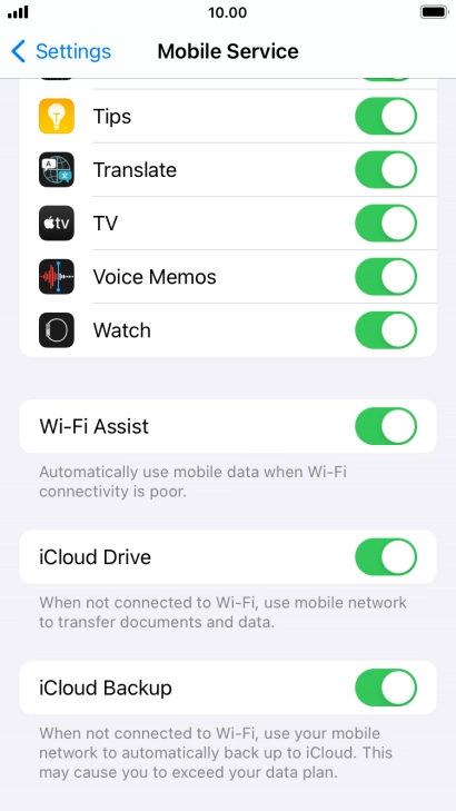 Press the indicator next to 