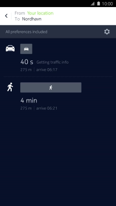 Press the required mode of transportation.