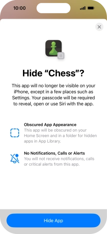 Press Hide App.