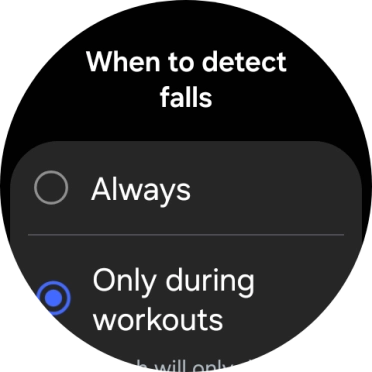Press the required setting.