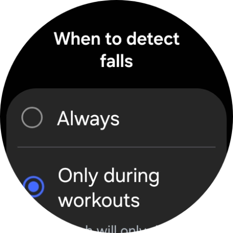 Press the required setting.