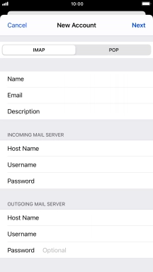 Press Password and key in the password for your email account. Please note that if you're using Vodafone's outgoing server, leave the password field empty.