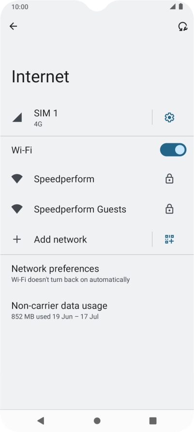 Press the required Wi-Fi network.