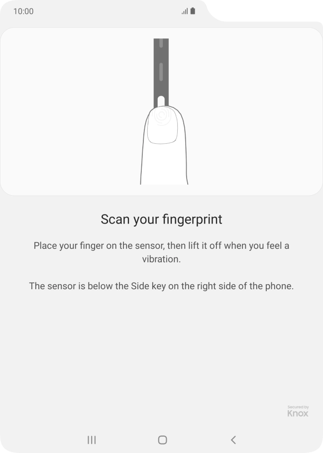Follow the instructions on the screen to create the phone lock code using your fingerprint.