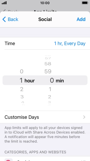 Press Customise Days.
