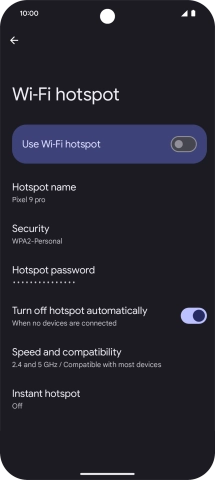 Press Hotspot name.